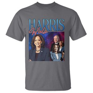 Harris Walz Supporter T Shirt Presidential Election Pearls US Flag TS11 Charcoal Print Your Wear