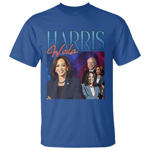 Harris Walz Supporter T Shirt Presidential Election Pearls US Flag TS11 Royal Blue Print Your Wear