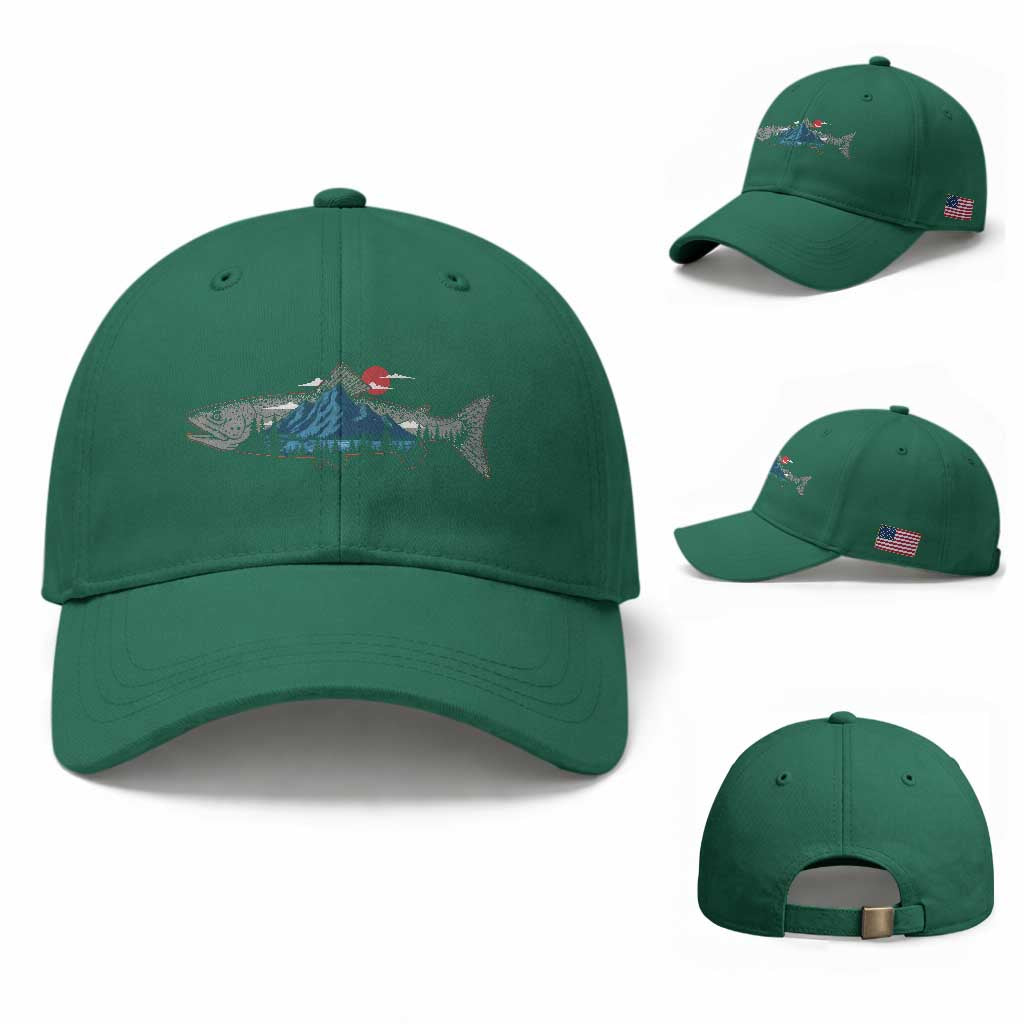 Trout Fly Fish Nature Montane Forest Fishing Camping Baseball Cap TS11 Baseball Cap Universal Fit Irish Green Print Your Wear