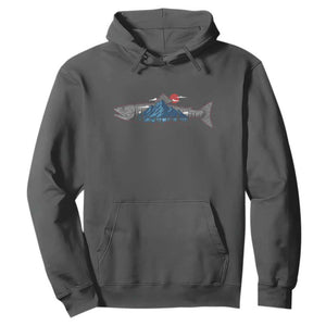 Trout Fly Fish Nature Montane Forest Fishing Camping Hoodie TS11 Dark Heather Print Your Wear