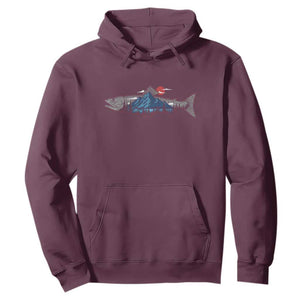 Trout Fly Fish Nature Montane Forest Fishing Camping Hoodie TS11 Maroon Print Your Wear