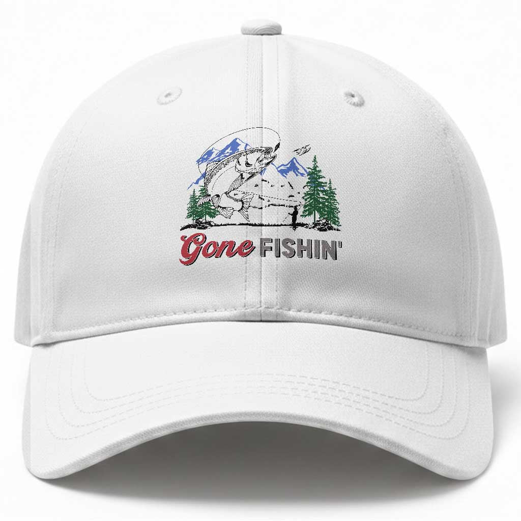 Gone Fishing Baseball Cap Trout Fishing Lover Montane Forest TS11 Print Your Wear