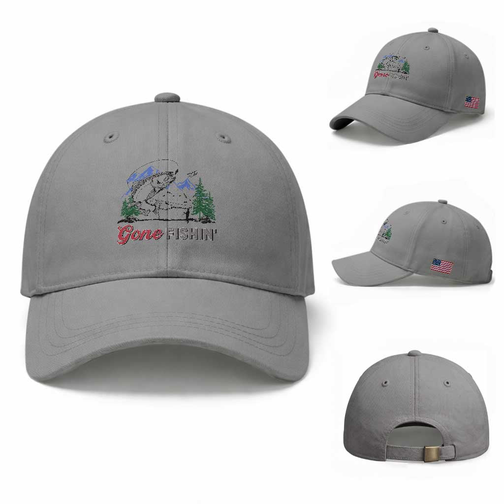 Gone Fishing Baseball Cap Trout Fishing Lover Montane Forest TS11 Baseball Cap Universal Fit Sport Gray Print Your Wear