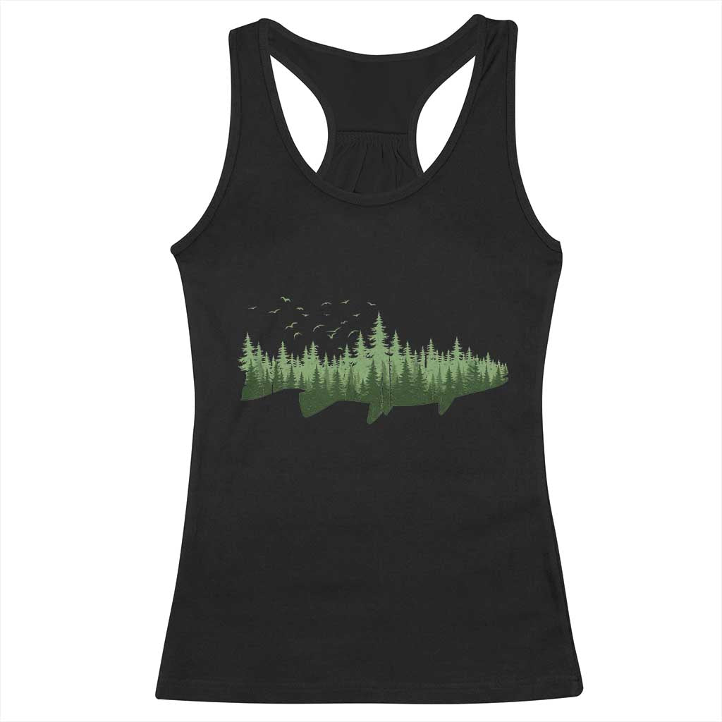 Trout Fly Fishing Outdoor Forest Nature Wildlife Fisherman Racerback Tank Top TS11 Black Print Your Wear