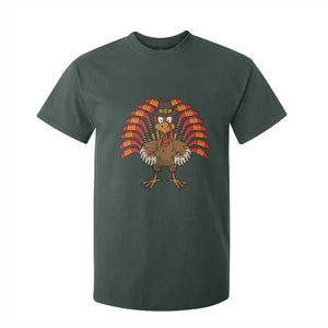 Thanksgiving Ice Hockey T Shirt For Kid Turkey Pilgrim Hat Fall Season TS11 Dark Forest Green Print Your Wear