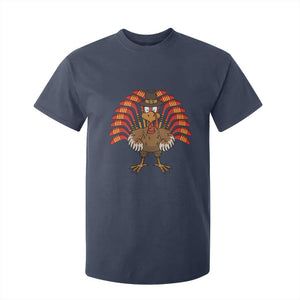 Thanksgiving Ice Hockey T Shirt For Kid Turkey Pilgrim Hat Fall Season TS11 Navy Print Your Wear