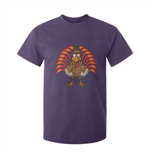 Thanksgiving Ice Hockey T Shirt For Kid Turkey Pilgrim Hat Fall Season TS11 Purple Print Your Wear