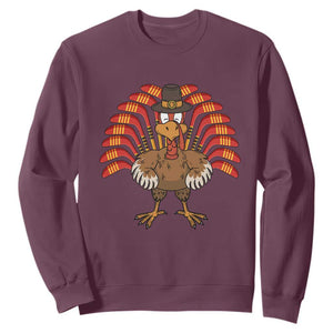 Thanksgiving Ice Hockey Sweatshirt Turkey Pilgrim Hat Fall Season TS11 Maroon Print Your Wear