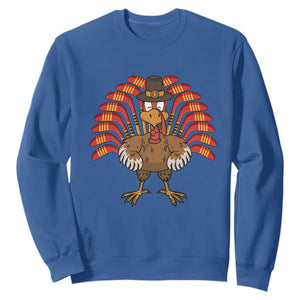 Thanksgiving Ice Hockey Sweatshirt Turkey Pilgrim Hat Fall Season TS11 Royal Blue Print Your Wear