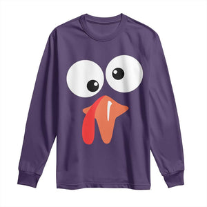 Funny Thanksgiving Long Sleeve Shirt Silly Turkey Autumn Season TS11 Purple Print Your Wear