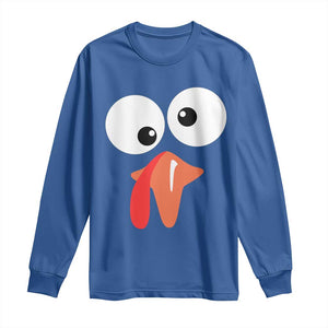 Funny Thanksgiving Long Sleeve Shirt Silly Turkey Autumn Season TS11 Royal Blue Print Your Wear