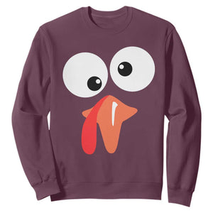 Funny Thanksgiving Sweatshirt Silly Turkey Autumn Season TS11 Maroon Print Your Wear