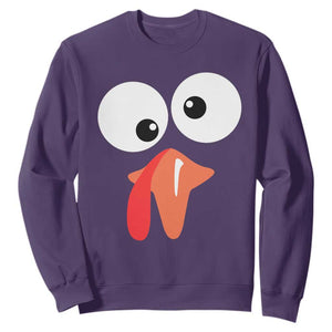 Funny Thanksgiving Sweatshirt Silly Turkey Autumn Season TS11 Purple Print Your Wear