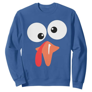 Funny Thanksgiving Sweatshirt Silly Turkey Autumn Season TS11 Royal Blue Print Your Wear