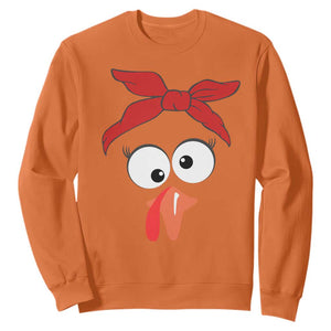 Funny Thanksgiving Sweatshirt Silly Turkey Autumn Season Hens Ribbon TS11 Orange Print Your Wear