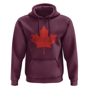 Thanksgiving Day Hoodie Thankful Vintage Maple Leaf Canada TS11 Maroon Print Your Wear