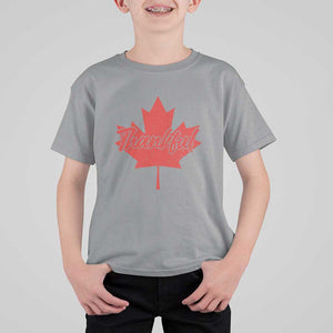 Thanksgiving Day T Shirt For Kid Thankful Vintage Maple Leaf Canada TS11 Sport Gray Print Your Wear