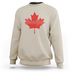 Thanksgiving Day Sweatshirt Thankful Vintage Maple Leaf Canada TS11 Sand Print Your Wear