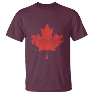 Thanksgiving Day T Shirt Thankful Vintage Maple Leaf Canada TS11 Maroon Print Your Wear