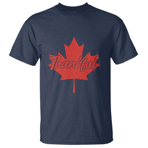 Thanksgiving Day T Shirt Thankful Vintage Maple Leaf Canada TS11 Navy Print Your Wear