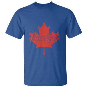 Thanksgiving Day T Shirt Thankful Vintage Maple Leaf Canada TS11 Royal Blue Print Your Wear