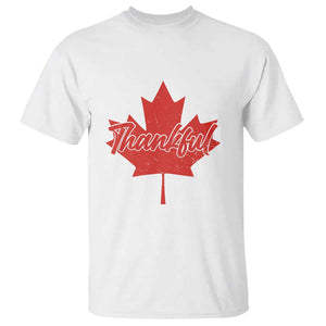 Thanksgiving Day T Shirt Thankful Vintage Maple Leaf Canada TS11 White Print Your Wear