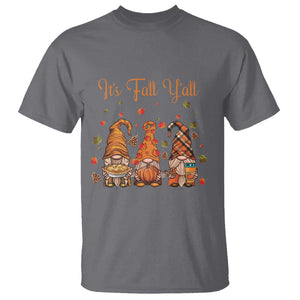 Autumn Season T Shirt It's Fall Y'all Gnomies Thanksgiving Maple Leaf TS11 Charcoal Print Your Wear