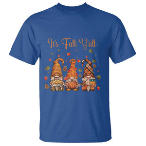 Autumn Season T Shirt It's Fall Y'all Gnomies Thanksgiving Maple Leaf TS11 Royal Blue Print Your Wear