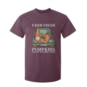 Thanksgiving T Shirt For Kid Farm Fresh Pumpkins Apples Hayrides Cider Autumn Season TS11 Maroon Print Your Wear