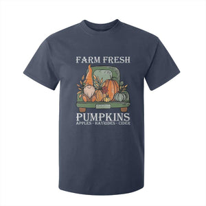 Thanksgiving T Shirt For Kid Farm Fresh Pumpkins Apples Hayrides Cider Autumn Season TS11 Navy Print Your Wear