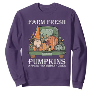 Thanksgiving Sweatshirt Farm Fresh Pumpkins Apples Hayrides Cider Autumn Season TS11 Purple Print Your Wear