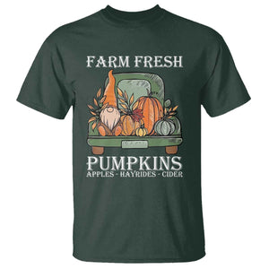 Thanksgiving T Shirt Farm Fresh Pumpkins Apples Hayrides Cider Autumn Season TS11 Dark Forest Green Print Your Wear