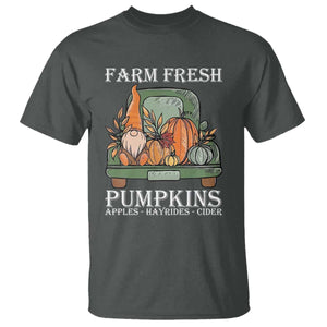 Thanksgiving T Shirt Farm Fresh Pumpkins Apples Hayrides Cider Autumn Season TS11 Dark Heather Print Your Wear