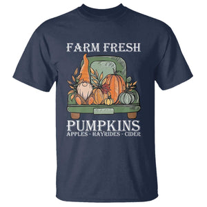 Thanksgiving T Shirt Farm Fresh Pumpkins Apples Hayrides Cider Autumn Season TS11 Navy Print Your Wear