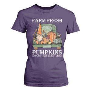 Thanksgiving T Shirt For Women Farm Fresh Pumpkins Apples Hayrides Cider Autumn Season TS11 Purple Print Your Wear