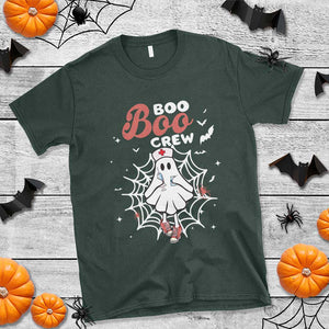 Halloween Nurse T Shirt Boo Boo Crew Cute Ghost Nursing TS11 Dark Forest Green Print Your Wear