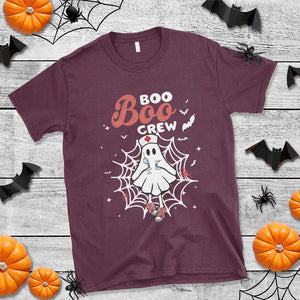 Halloween Nurse T Shirt Boo Boo Crew Cute Ghost Nursing TS11 Maroon Print Your Wear