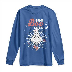 Halloween Nurse Long Sleeve Shirt Boo Boo Crew Cute Ghost Nursing TS11 Royal Blue Print Your Wear