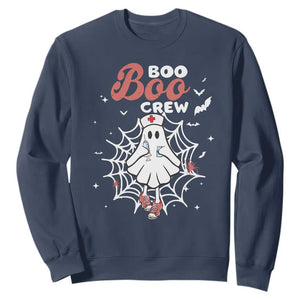 Halloween Nurse Sweatshirt Boo Boo Crew Cute Ghost Nursing TS11 Navy Print Your Wear