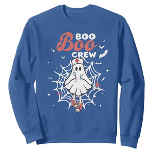 Halloween Nurse Sweatshirt Boo Boo Crew Cute Ghost Nursing TS11 Royal Blue Print Your Wear