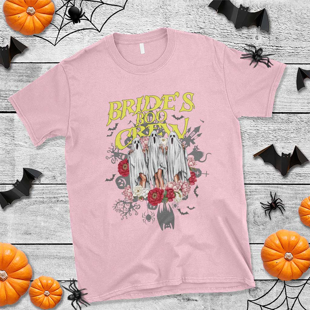 Halloween Bachelorette Party T Shirt Bride's Boo Crew Ghost Vintage Flower TS11 Light Pink Print Your Wear