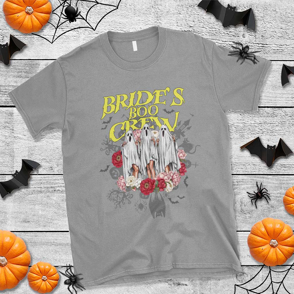 Halloween Bachelorette Party T Shirt Bride's Boo Crew Ghost Vintage Flower TS11 Sport Gray Print Your Wear