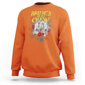 Halloween Bachelorette Party Sweatshirt Bride's Boo Crew Ghost Vintage Flower TS11 Orange Print Your Wear