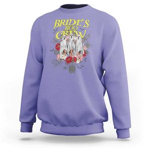 Halloween Bachelorette Party Sweatshirt Bride's Boo Crew Ghost Vintage Flower TS11 Violet Print Your Wear