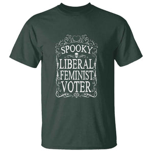 Kamala Halloween T Shirt Spooky Liberal Feminist Voter Witch Skull Election TS11 Dark Forest Green Print Your Wear