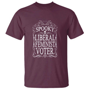 Kamala Halloween T Shirt Spooky Liberal Feminist Voter Witch Skull Election TS11 Maroon Print Your Wear