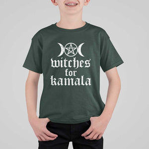 Harris Halloween T Shirt For Kid Witches For Kamala Political Election 2024 TS11 Dark Forest Green Print Your Wear