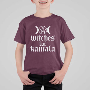 Harris Halloween T Shirt For Kid Witches For Kamala Political Election 2024 TS11 Maroon Print Your Wear