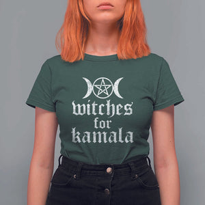 Harris Halloween T Shirt For Women Witches For Kamala Political Election 2024 TS11 Dark Forest Green Print Your Wear