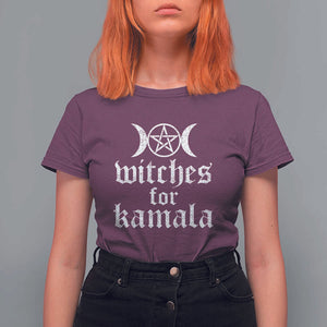 Harris Halloween T Shirt For Women Witches For Kamala Political Election 2024 TS11 Maroon Print Your Wear